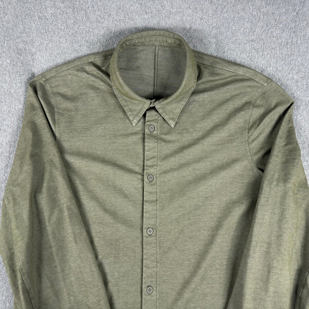 LULULEMON Men's Commission Long Sleeve Button Down Shirt Green L